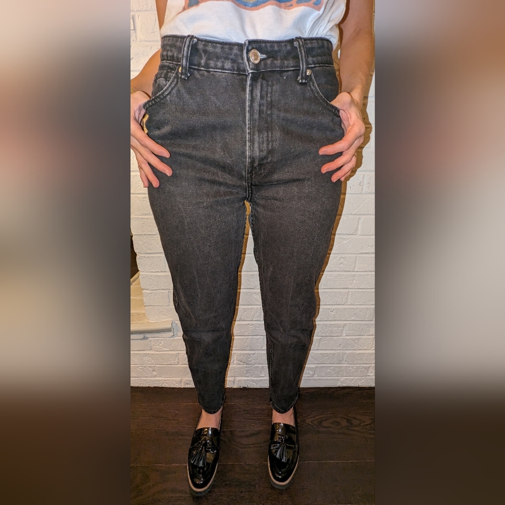 Women's Bershka faded black Mom Jeans